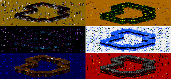 Thumbnail for a map of Vs. Mode Track 21 for the Genesis game Rock N' Roll Racing.