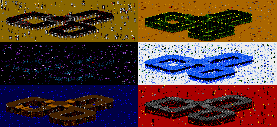 Thumbnail for a map of Vs. Mode Track 22 for the Genesis game Rock N' Roll Racing.