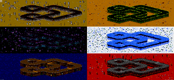 Thumbnail for a map of Vs. Mode Track 25 for the Genesis game Rock N' Roll Racing.