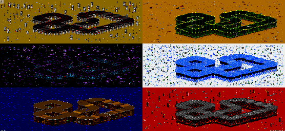 Thumbnail for a map of Vs. Mode Track 26 for the Genesis game Rock N' Roll Racing.