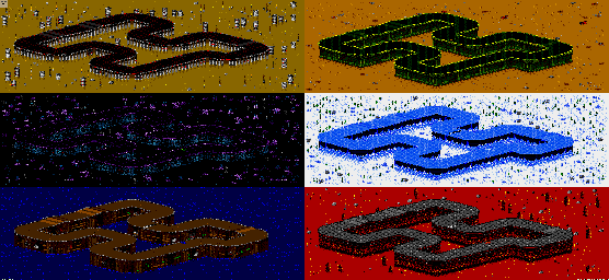 Thumbnail for a map of Vs. Mode Track 29 for the Genesis game Rock N' Roll Racing.