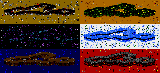 Thumbnail for a map of Vs. Mode Track 30 for the Genesis game Rock N' Roll Racing.