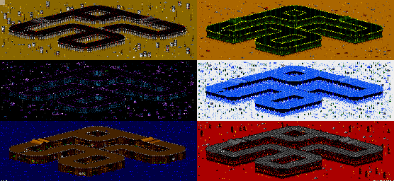 Thumbnail for a map of Vs. Mode Track 31 for the Genesis game Rock N' Roll Racing.