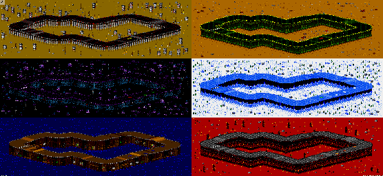 Thumbnail for a map of Vs. Mode Track 32 for the Genesis game Rock N' Roll Racing.