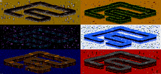 Thumbnail for a map of Vs. Mode Track 33 for the Genesis game Rock N' Roll Racing.