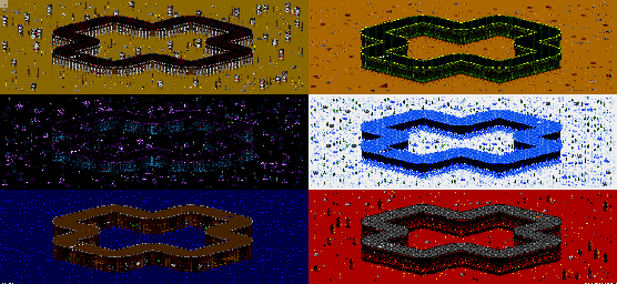 Thumbnail for a map of Vs. Mode Track 36 for the Genesis game Rock N' Roll Racing.