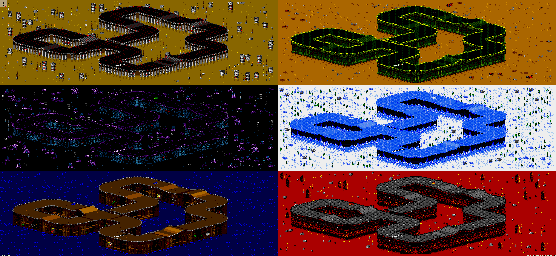 Thumbnail for a map of Vs. Mode Track 37 for the Genesis game Rock N' Roll Racing.