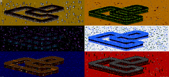 Thumbnail for a map of Vs. Mode Track 38 for the Genesis game Rock N' Roll Racing.