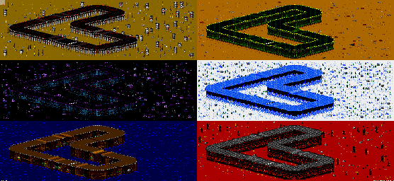 Thumbnail for a map of Vs. Mode Track 4 for the Genesis game Rock N' Roll Racing.