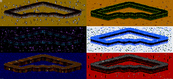 Thumbnail for a map of Vs. Mode Track 41 for the Genesis game Rock N' Roll Racing.