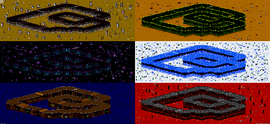 Thumbnail for a map of Vs. Mode Track 42 for the Genesis game Rock N' Roll Racing.