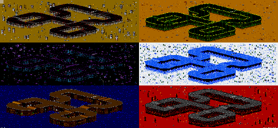 Thumbnail for a map of Vs. Mode Track 43 for the Genesis game Rock N' Roll Racing.