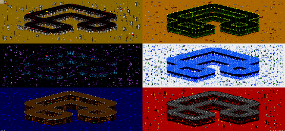 Thumbnail for a map of Vs. Mode Track 44 for the Genesis game Rock N' Roll Racing.