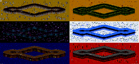 Thumbnail for a map of Vs. Mode Track 45 for the Genesis game Rock N' Roll Racing.