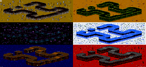 Thumbnail for a map of Vs. Mode Track 47 for the Genesis game Rock N' Roll Racing.