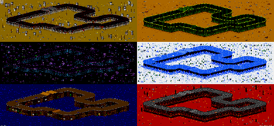 Thumbnail for a map of Vs. Mode Track 48 for the Genesis game Rock N' Roll Racing.