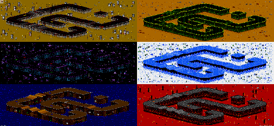 Thumbnail for a map of Vs. Mode Track 49 for the Genesis game Rock N' Roll Racing.