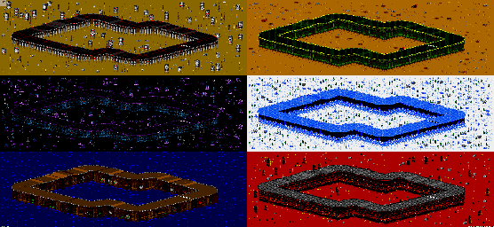 Thumbnail for a map of Vs. Mode Track 5 for the Genesis game Rock N' Roll Racing.
