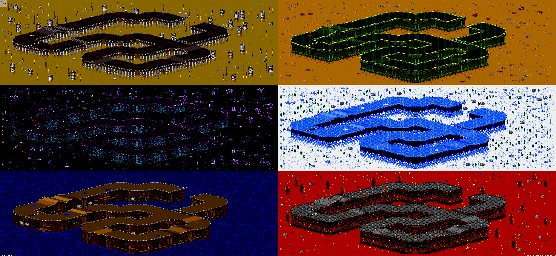 Thumbnail for a map of Vs. Mode Track 50 for the Genesis game Rock N' Roll Racing.