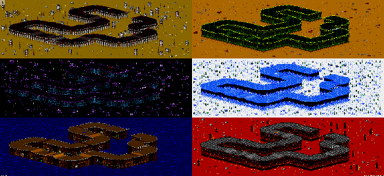 Thumbnail for a map of Vs. Mode Track 51 for the Genesis game Rock N' Roll Racing.
