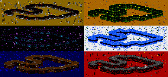 Thumbnail for a map of Vs. Mode Track 53 for the Genesis game Rock N' Roll Racing.