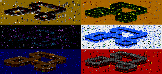 Thumbnail for a map of Vs. Mode Track 55 for the Genesis game Rock N' Roll Racing.