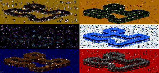 Thumbnail for a map of Vs. Mode Track 57 for the Genesis game Rock N' Roll Racing.