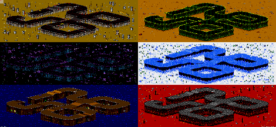 Thumbnail for a map of Vs. Mode Track 59 for the Genesis game Rock N' Roll Racing.