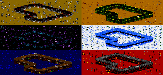 Thumbnail for a map of Vs. Mode Track 6 for the Genesis game Rock N' Roll Racing.