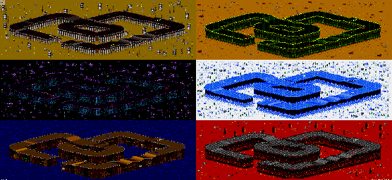 Thumbnail for a map of Vs. Mode Track 61 for the Genesis game Rock N' Roll Racing.