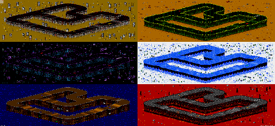 Thumbnail for a map of Vs. Mode Track 62 for the Genesis game Rock N' Roll Racing.