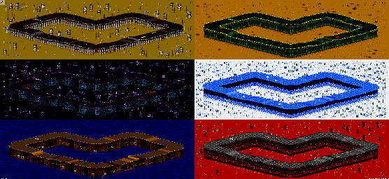 Thumbnail for a map of Vs. Mode Track 63 for the Genesis game Rock N' Roll Racing.