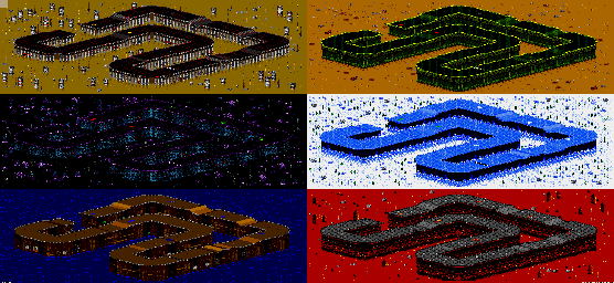 Thumbnail for a map of Vs. Mode Track 64 for the Genesis game Rock N' Roll Racing.