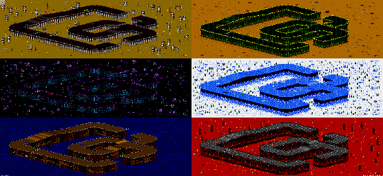 Thumbnail for a map of Vs. Mode Track 65 for the Genesis game Rock N' Roll Racing.
