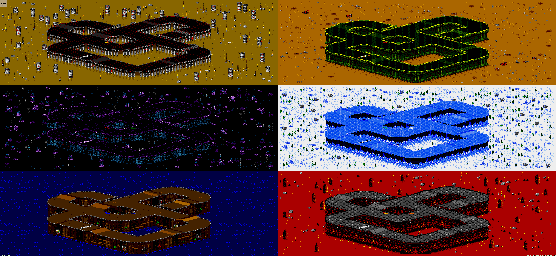 Thumbnail for a map of Vs. Mode Track 67 for the Genesis game Rock N' Roll Racing.