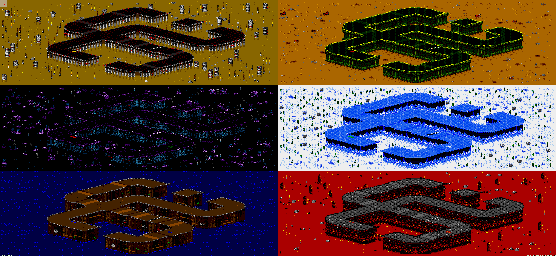 Thumbnail for a map of Vs. Mode Track 69 for the Genesis game Rock N' Roll Racing.