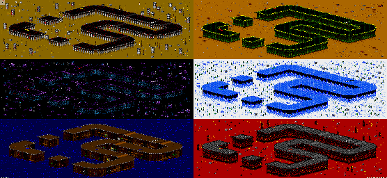 Thumbnail for a map of Vs. Mode Track 70 for the Genesis game Rock N' Roll Racing.