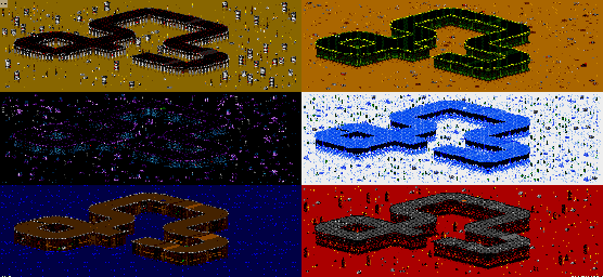 Thumbnail for a map of Vs. Mode Track 72 for the Genesis game Rock N' Roll Racing.