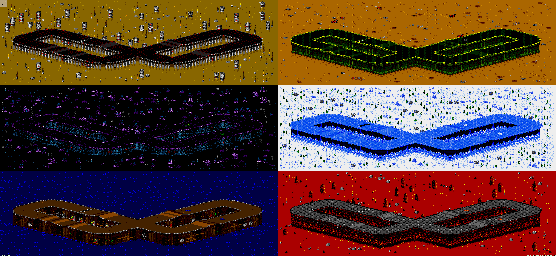 Thumbnail for a map of Vs. Mode Track 8 for the Genesis game Rock N' Roll Racing.