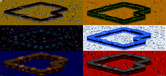 Thumbnail for a map of Vs. Mode Track 9 for the Genesis game Rock N' Roll Racing.