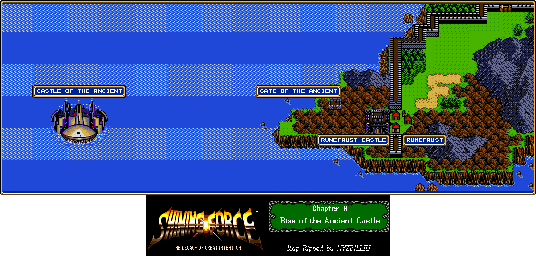 Thumbnail for a map of Chapter 8: Rise Of The Ancient Castle for the Genesis game Shining Force: The Legacy Of Great Intention.