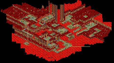 Thumbnail for a map of Volcano Valley Zone Act 1 for the Genesis game Sonic 3D Blast.