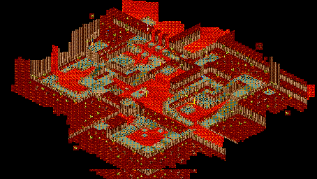 Thumbnail for a map of Volcano Valley Zone Act 2 for the Genesis game Sonic 3D Blast.