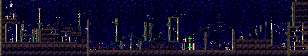 Thumbnail for a map of Day 13: Dark Ruins for the Genesis game Vectorman.