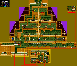 Thumbnail for a map of 10 - Pyramid for the Genesis game Wonder Boy In Monster World.