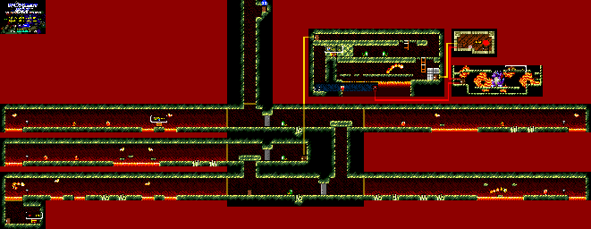 Thumbnail for a map of 14 - Volcano for the Genesis game Wonder Boy In Monster World.