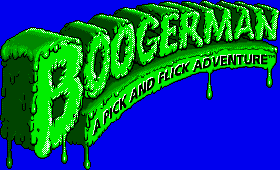 Title screen for the Genesis game Boogerman: A Pick And Flick Adventure.