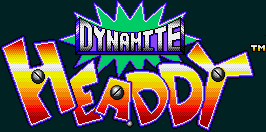 Title screen for the Genesis game Dynamite Headdy.