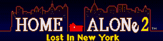 Title screen for the Genesis game Home Alone 2: Lost In New York.