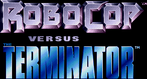 Title screen for the Genesis game Robocop Versus The Terminator.